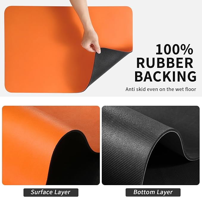 Coffee Mat - Absorbent Hide Stain Rubber Backed Dish Drying Mat for Kitchen Counter - Bar Mats for Countertops Accessories Fit Under Coffee Maker Espresso Machine