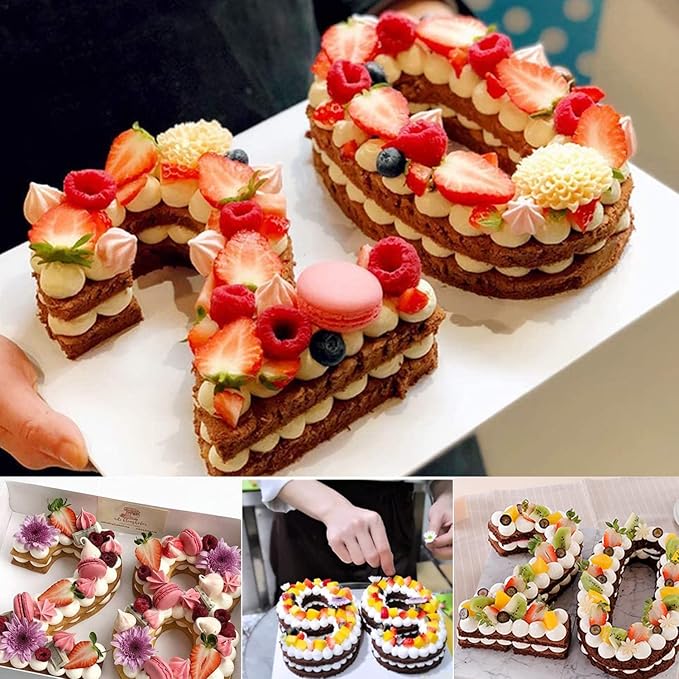 Ducodocu Large Silicone Number Cake Mould 3D Novelty Cake Pan DIY Baking Mold for Birthday Anniversary Number of 2