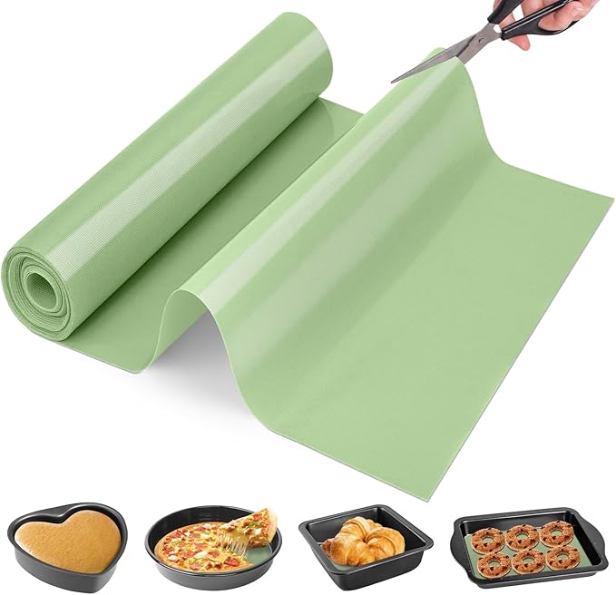 Silicone Baking Mat Roll - Best German Silicone - Heat Resistant Baking Macaron Bread Mat, Non-stick Pastry Mat, Reusable Dough Rolling Mat 12IN -6FT