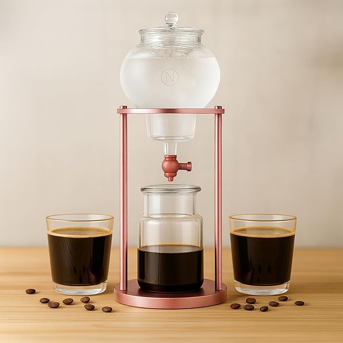 Nispira Luxury Ice Cold Brew Tower Dripper Coffee Maker, 1000 ml Copper Color