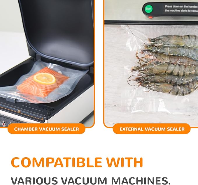 All-in-One Variety Pack Vacuum Sealer Bags & Rolls – 50x 6''x10'', 70x 8''x12'', 2 Rolls 11''x20', 2 Rolls 8''x20' – Premium Commercial-Grade for Food Storage, Meal Prep, & Sous Vide, Wevac