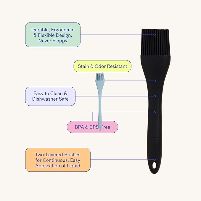 GIR: Get It Right Silicone Basting Brush – High Heat Resistant Kitchen Tool for Cooking, Grilling & Baking, Ultimate - 8IN, Slate