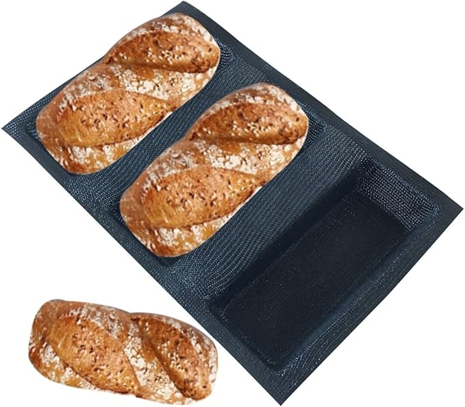 Mesh Silicone Bread Forms Square Shape Bread Molds Non Stick Bakery Tray Silicone Coated Fiber Glass Loaf Crusty Bread Bakeware For Small Toaster Oven