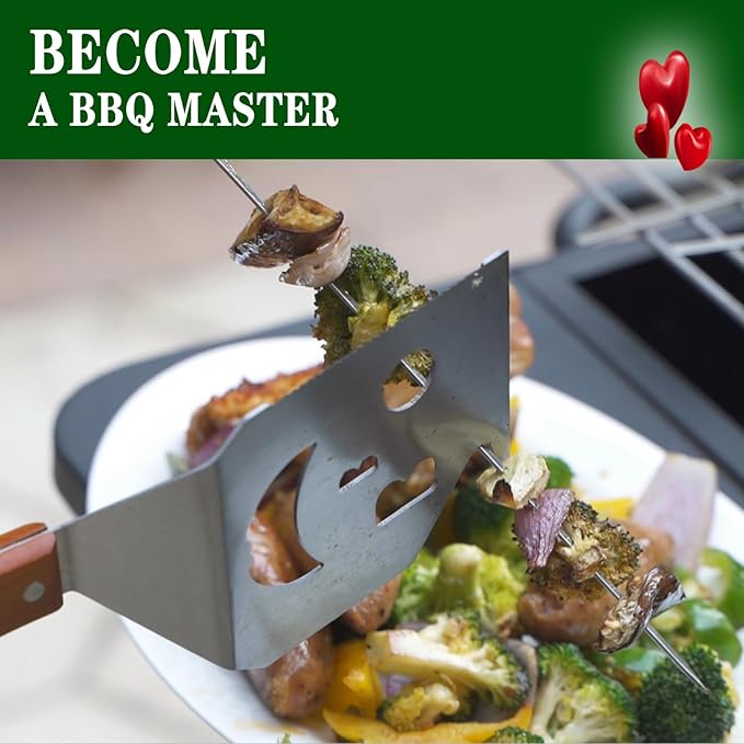 BBQ Gift for Men Dad Husband, Fathers Day Birthday Gifts, 7 in 1 Grill Spatula, Fun BBQ Accessories, Funny Grill Spatula for Outdoor Cooking, Outdoor Cooking Camping Multifunctional Tool