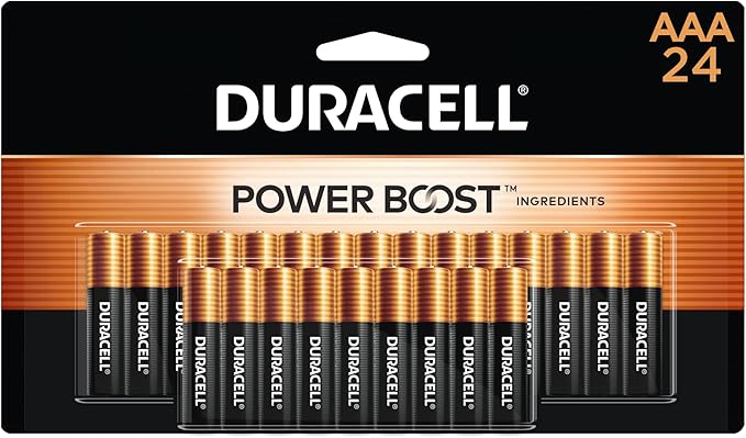 Duracell Coppertop AAA Batteries with Power Boost Ingredients, 24 Count Pack Triple A Battery with Long-Lasting Power, Alkaline AAA Battery for Household and Office Devices