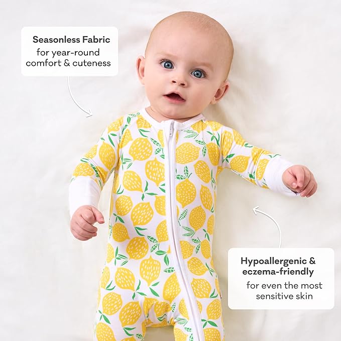 Little Sleepies Pajamas for Baby Boys & Girls, Viscose from Bamboo Baby Pajamas, Preemie & Newborn Sleepers, 2-Way Zipper PJs