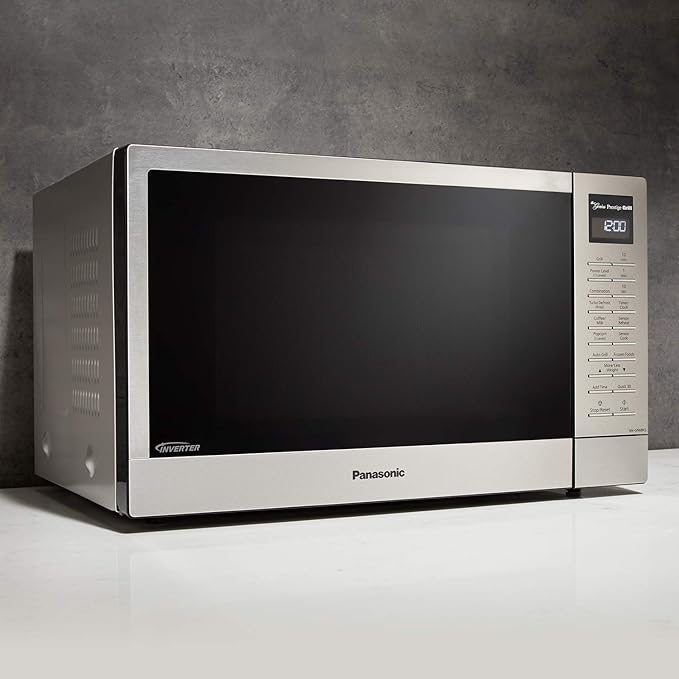 Panasonic 2-in-1 Microwave Oven with FlashXpress Broiler, Inverter Technology for Even Cooking and Smart Genius Sensor, 1000W, 1.2 cu.ft. Countertop - NN-GN68KS (Stainless Steel / Silver)