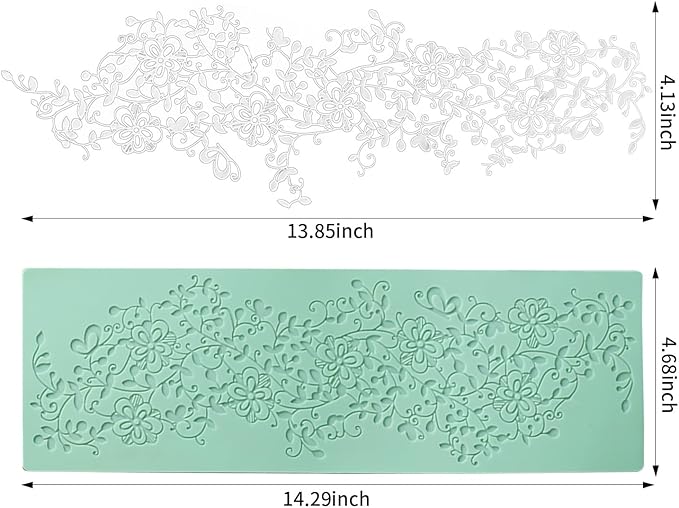 GROWTAIL Lace Molds Silicone,Cake Fondant Embossing Mat,Lace Molds for Cake Decorating Edible Lace