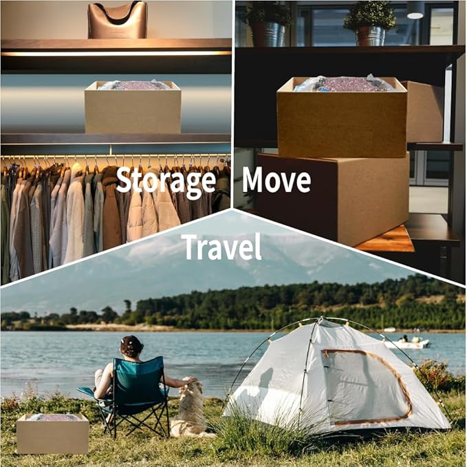 7 Pack Medium Space Saver Vacuum Storage Bags for Clothing Travel, Vacuum Seal Compression Bags for Clothes, Packing, Luggage, Blankets, Comforters and Pillows, Hand Pump Included