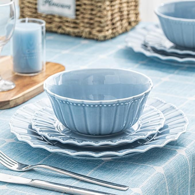 Ceramic Soup Serving Bowls for Kitchen, 6.4 Inch, Set of 4, Cereal Bowl Porcelain, Oven & Microwave Safe, Mixing Color