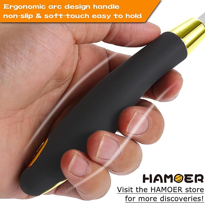Lemon Zester Tool with Channel Knife Citrus Twist Making Tool Ergonomic Curved Handle Gold-Black