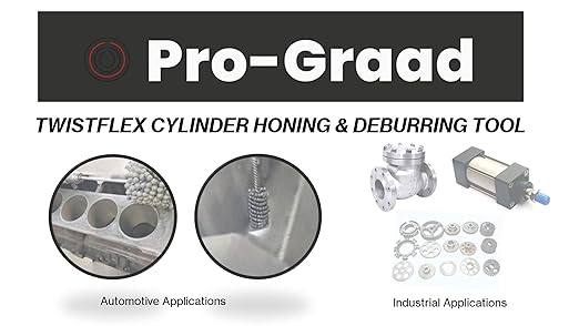 TwistFlex Cylinder Hone | 4-1/4” 240SC Flexible Cylinder Honing & Deburring Tool | 4.25” Bore Brush for Hole Diameters 4” – 4.27” | Silicon Carbide 240 Grit 0.354” Shank 13-1/2” Length