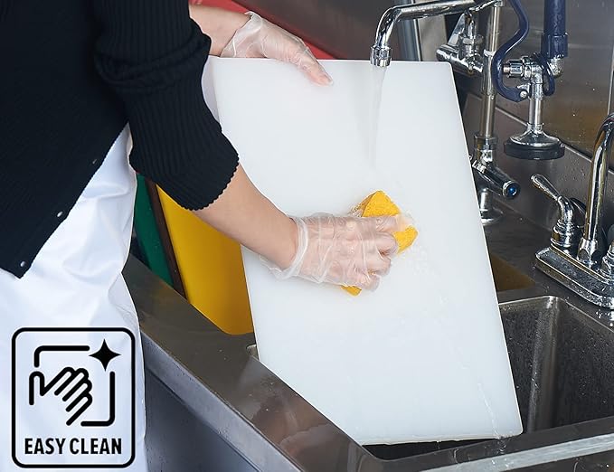 CURTA 2 Pack Cutting Boards for Kitchen, 20" x 14" x 0.5" White Coded Plastic Commercial Chopping Board with Anti Slip Surface Dishwasher Safe