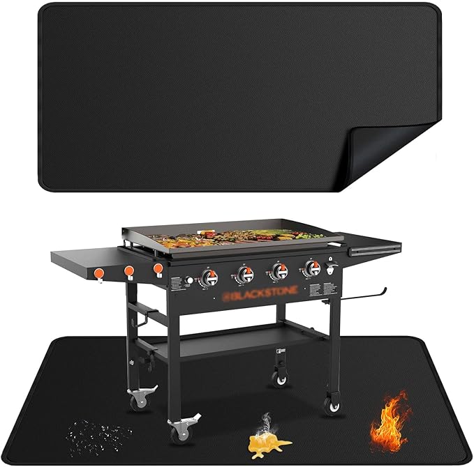 79x39 inches Large Under Grill Mats for Blackstone, Double-Sided Fireproof Outdoor Grill Protective Mat, Oilproof Waterproof BBQ Fire Pit Fireplace Mat