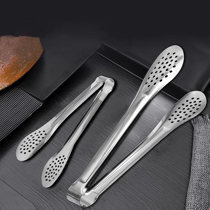 6 Pack Buffet Tongs,Stainless Steel Serving Tongs Serving Utensils 7Inch