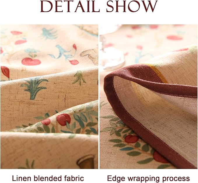 patdrea Designer Vintage Beige Rectangle Tablecloth,Italian Breathable Linen Trees Pattern Table Cloth,Decor Table Cover Cloth for Kitchen Dining,Christmas,Thanksgiving,55"x87"-Tatiana a