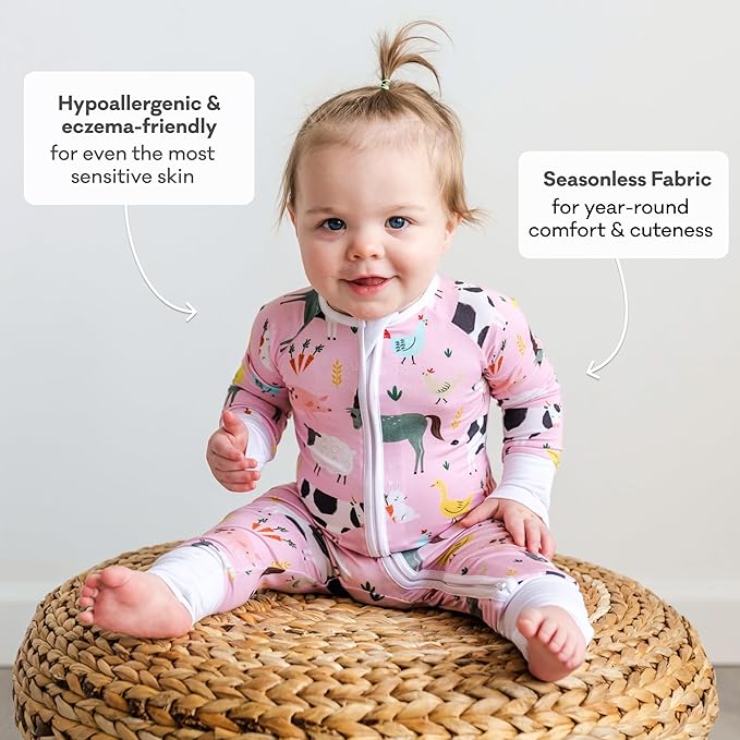 Little Sleepies Pajamas for Baby Boys & Girls, Viscose from Bamboo Baby Pajamas, Preemie & Newborn Sleepers, 2-Way Zipper PJs