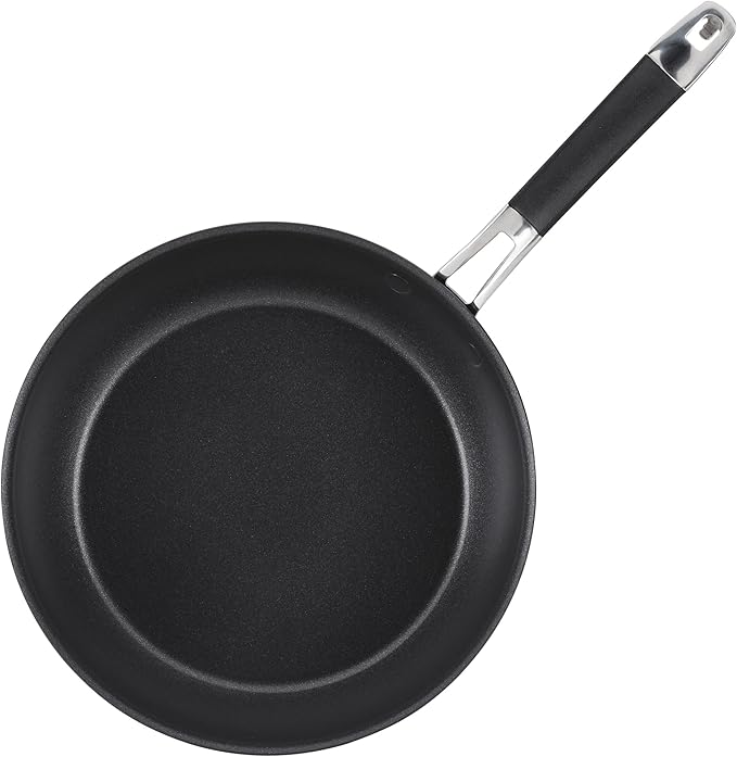 Anolon Smart Stack Hard Anodized Nonstick Frying Pan Set/ Skillet Set - 10 Inch and 12 Inch, Black