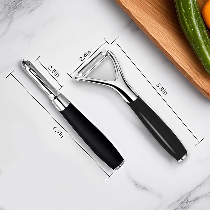LIIGEMI Stainless Steel Y Peeler with Sharp Blade, Non-slip Plastic Handle for Comfortable Peeling of Potatoes, Apples, Cucumbers, and More - Dishwasher Safe Vegetable Peeler