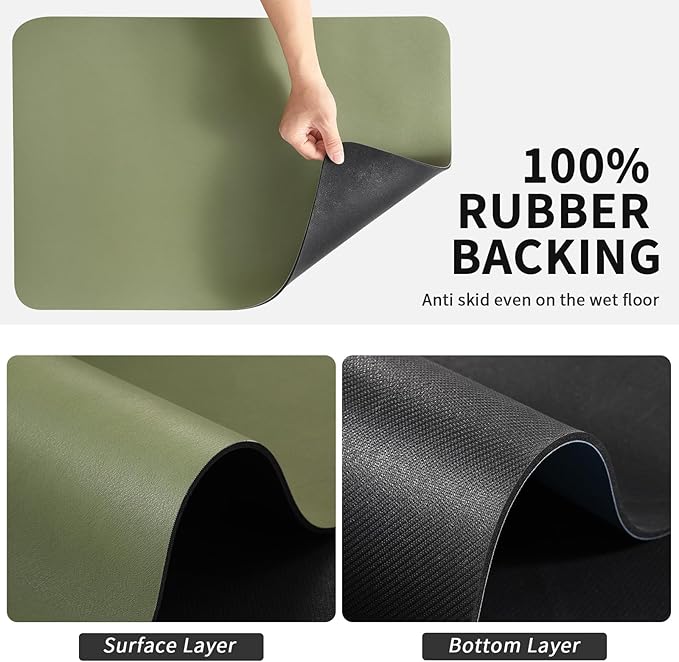 Coffee Mat - Absorbent Hide Stain Rubber Backed Dish Drying Mat for Kitchen Counter - Bar Mats for Countertops Accessories Fit Under Coffee Maker Espresso Machine