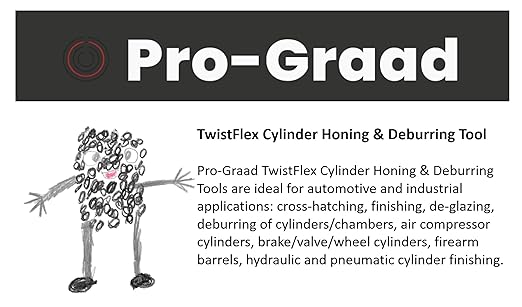 TwistFlex Cylinder Hone | 3” 240SC Flexible Cylinder Honing & Deburring Tool | 3” (76.2mm) Bore Brush for Hole Diameters 2.8"- 3.02" | Silicon Carbide 240 Grit | 13.5" Length | 1 Pack