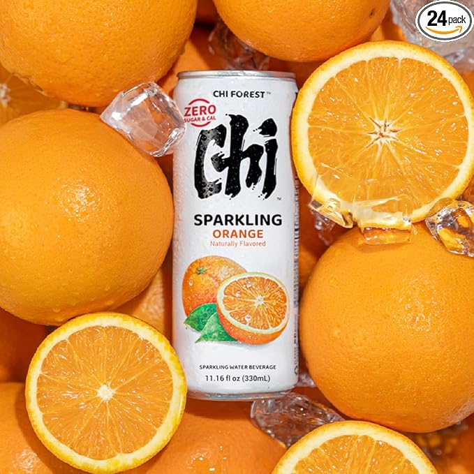 CHI FOREST Orange sparkling water, 0 Sugar 0 Carolies, 11.15 oz* 24 cans