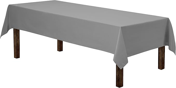 Gee Di Moda Rectangle Tablecloth - 60 x 84 Inch Charcoal - Heavy Duty Washable Polyester - For 5 Ft Rectangular Table, Buffet, Dinner, Wedding & Baby Shower