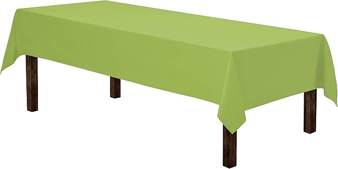 Gee Di Moda Rectangle Tablecloth - 60 x 84 Inch Apple Green Table Cloth for 5 Foot Rectangle Table - Heavy Duty Washable Fabric - for 5 Ft Buffet Table, Holiday Party, Dinner, Wedding & Baby Shower