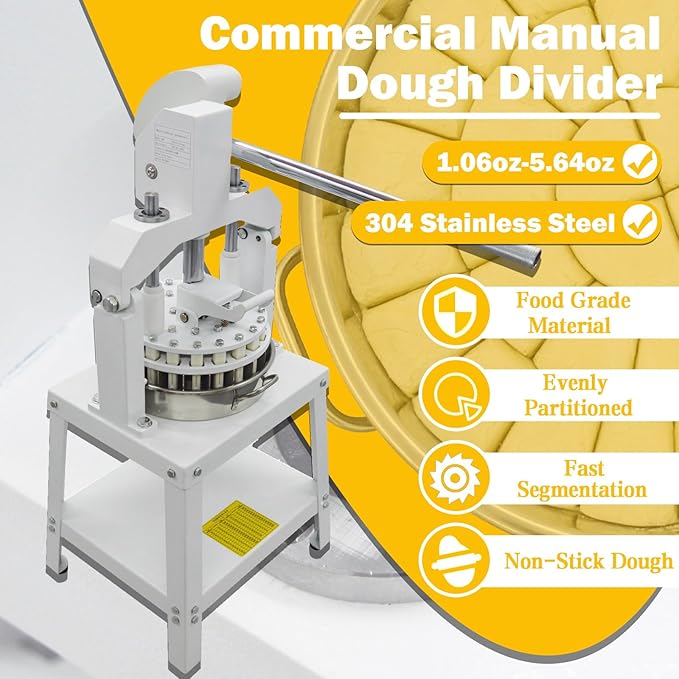 TECHTONGDA Commercial Dough Divider Rounder Machine Manual 36PCS Dough Cutter Hand Press Bread Bakery Dough Dividing Machine