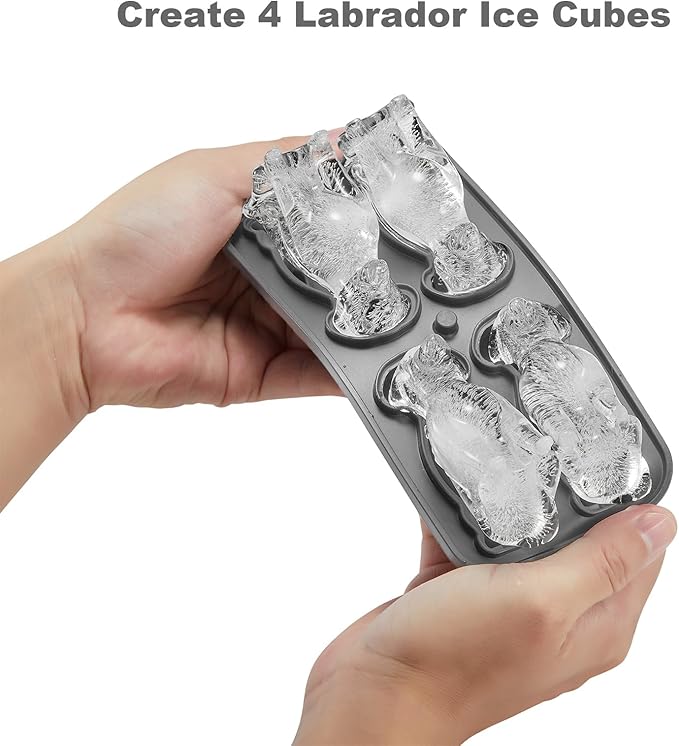Nax Caki Golden Retriever Dog Ice Cube Mold Fun Shapes, Golden Retriever Gifts for Women, Cute Large Craft Ice Mold, Big Dog Ice Cube Trays for Whiskey Cocktails Bourbon