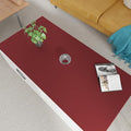 Leather Table Cover,1.8mm Thick,24x48 Inch Desk Cover,Large Desk Mat,Table Protector,Table Cover Protector,Craft Mats to Protect Table(Black+Wine Red,24x48)