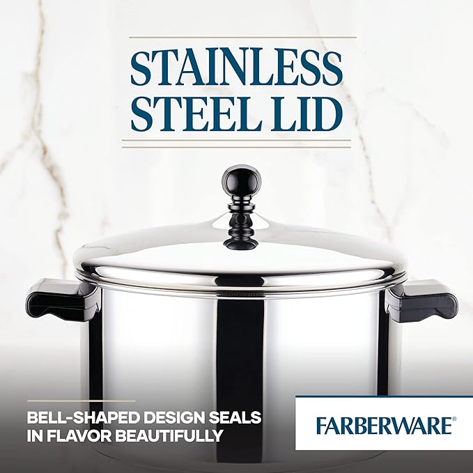 Farberware Classic Stainless Steel 6-Quart Stockpot with Lid, Stainless Steel Pot with Lid, Silver (Pack of 3)