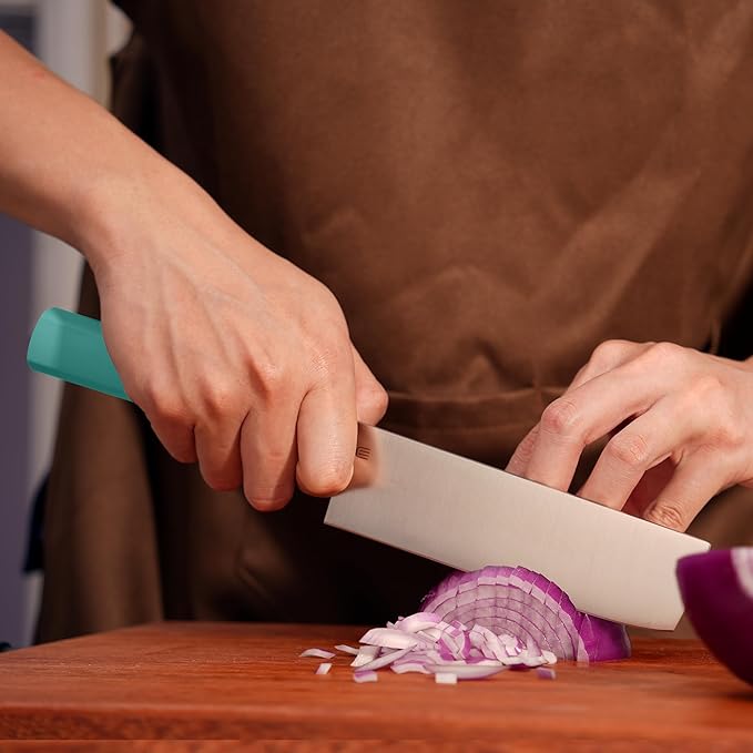6 Inch Nakiri Knife, AR-RPM9 Steel & Replaceable Handle, Multipurpose Meat Cleaver Vegetable Chef Knife with Oak Sheath, Gift for Home Chefs