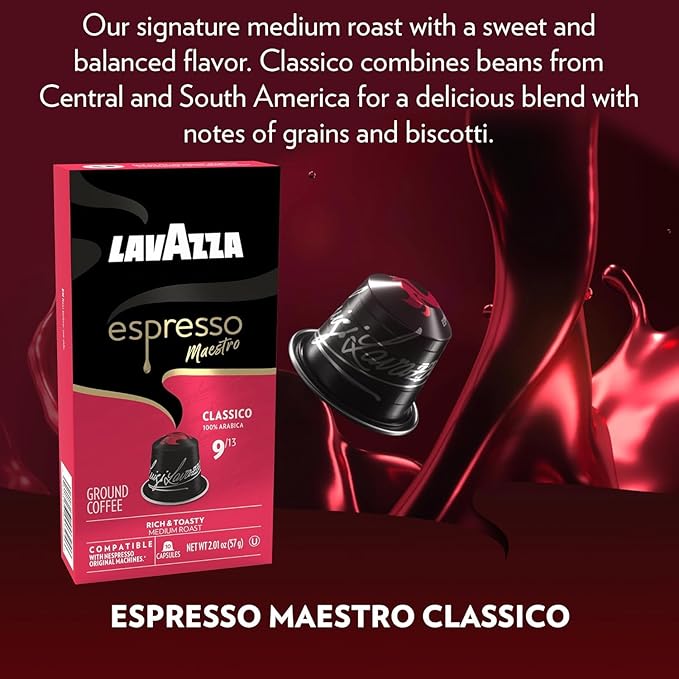 Lavazza Espresso Capsules Compatible with Nespresso Original Machines Variety Pack, 10 Count (Pack of 6)