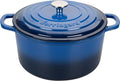 Enameled Cast Iron Dutch Oven Pot with Lid, for Sourdough Bread Baking, Round Dutch Ovens, 6 Quart, Blue