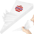 22 inch Large Piping Bags, AMBESTAR 200 Pcs Big Tipless Clear Plastic Disposable Pastry Bags for Frosting Decorating Cake Cupcake Cookie, Pro Long Thick Pastry Bag Essential Baking Tools
