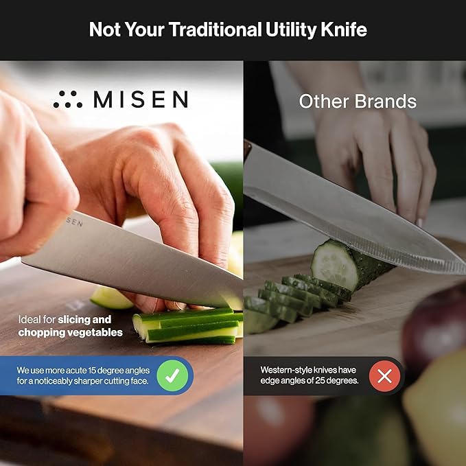 Misen 6.8" Chef Knife – High Carbon Japanese AUS-10 Stainless Steel – Hybrid German & Japanese Blade – Precision Kitchen Knife for Professionals & Home Cooks – Ultimate Cutting Performance - Blue