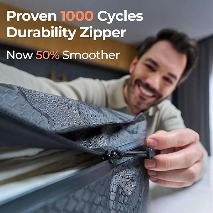 Apex Series Vacuum Bags for Travel Luggage, 180° Open, Reusable Compression Bags for Carry On Suitcases and Backpack, Vacuum Seal Packing Cube for Cloth (1Medium No Pump)