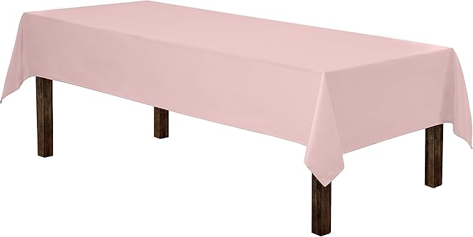 Gee Di Moda Rectangle Tablecloth - 60 x 102 Inch Pink Table Cloth for 6 Foot Rectangle Table - Heavy Duty Washable Fabric - for 6 Ft Buffet Table, Holiday Party, Dinner, Wedding & Baby Shower