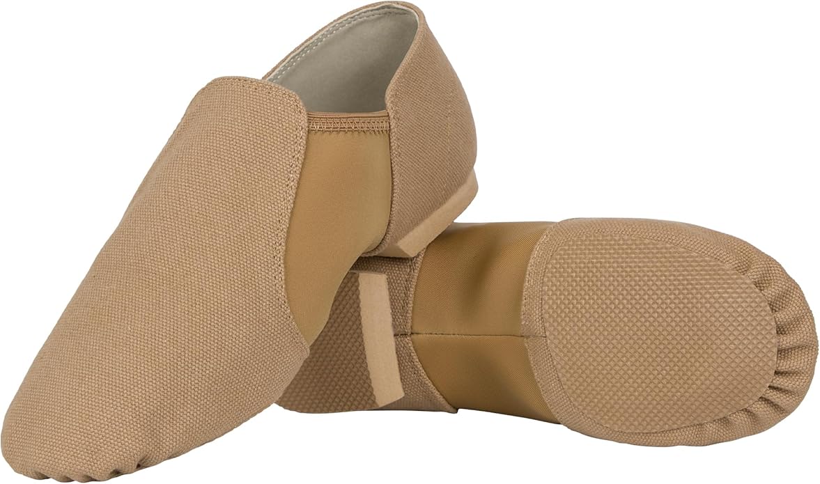Linodes Unisex 09 Canvas Upper Slip-on Jazz Shoe for Women and Men's Dance Shoes