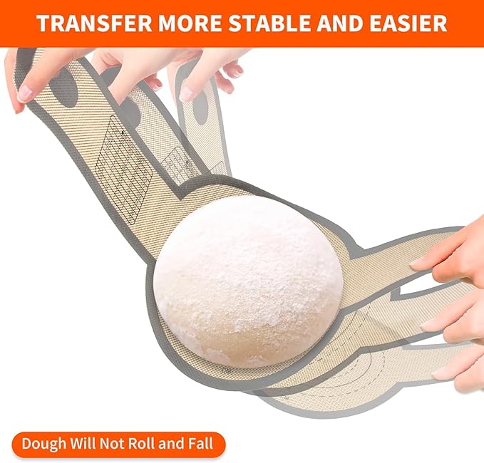 Silicone Bread Sling for Dutch Oven Liners, Non Stick 2 PCS, Easy Clean Reusable Silicone Bread Baking Mat with Long Handles, Easy to Transfer Sourdough Bread, Round