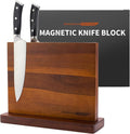 Magnetic Knife Block, Acacia Wood Magnetic Knife Holder for Kitchen Counter Universal Knife Block Without Knives (12 x 10)