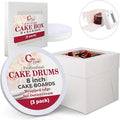 Cakebon Cake Boxes with Boards - 8 Inch Round Cake Drum White (3-pack) - Box With Window for Birthdays, Weddings and Parties