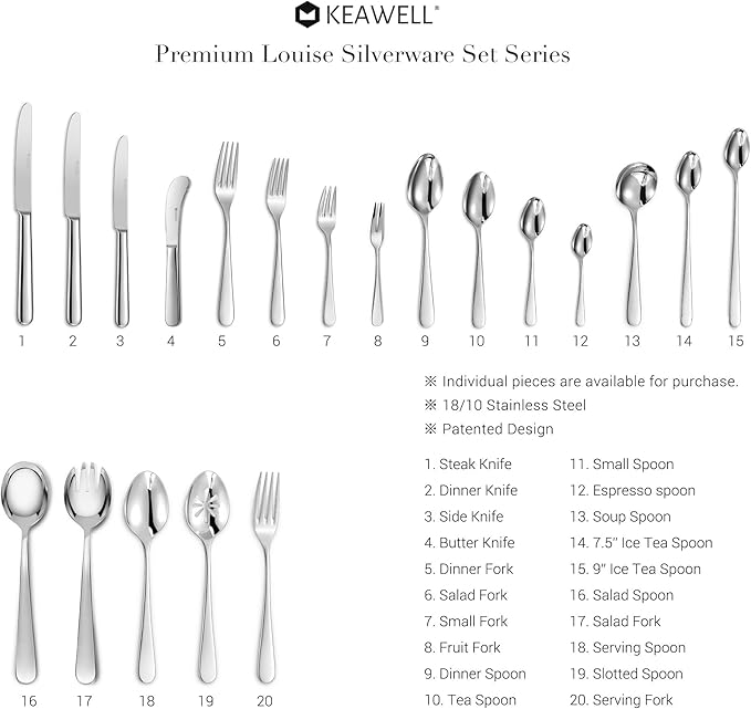 KEAWELL Premium Louise Demitasse Espresso Spoons, 18/10 Stainless Steel Mini Coffee Spoons, Dishwasher Safe (5.6 inches, 6)