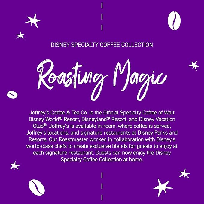 Joffrey's Coffee - Disney French Bistro Blend, Artisan Dark Roast, Arabica Coffee Beans, Full-Bodied with Smoky Sweetness, Brew or French Press (Whole Bean, 11 oz)