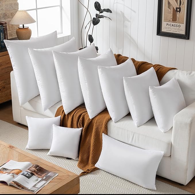 Goose Feathers and Down Pillows, Cotton Cover, Bed Sleeping Hotel Collection Pillows,Set of 2, Queen Size 20x28