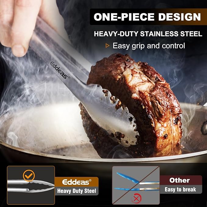 2 Pcs 7 Inch Small Tongs, Heavy Duty Stainless Steel Kitchen Tongs, For Cooking, Food, Buffet, Salad, Fruits, Bread, Dishwasher Safe
