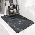 AMOAMI-Coffee Mat Hide Stain Rubber Backed Absorbent Dish Drying Mat for Kitchen Counter-Coffee Bar Accessories Fit Under Maker Machine Pot Espresso Machine Dish Rack