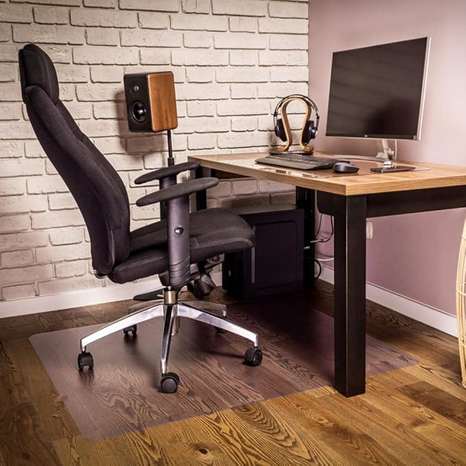 NECAUX Custom Multisize 1.5mm Thick Frosted PVC Table Cover Protector - 24 x 42 Inch Water Resistant Plastic Rectangular Vinyl Non-Slip Desk Pad for Coffee Table/Writing Desk