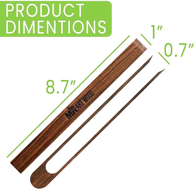 2 Pcs Magnetic Walnut Wooden Toaster Tongs | 8.7-Inch Kitchen Tongs for Cooking, Bread, Bacon, Bagels, and Muffins | Non-Toxic Design, Perfect Bamboo Alternative, Perfect for Toaster, BBQ & Grilling